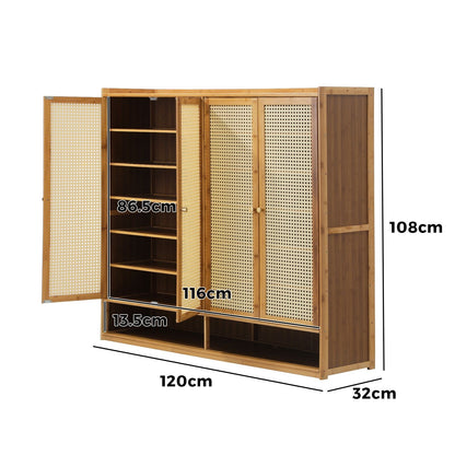 Shoes Rack Organiser Shelf 4 Doors 70 Pairs