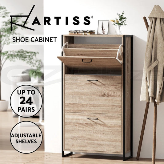 Wooden Shoe Rack Storage Cabinet