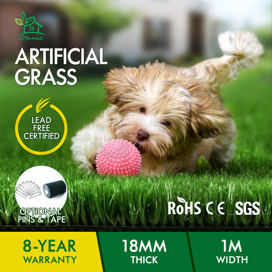 Artificial Synthetic Grass Fake Lawn Turf Roll 18mm