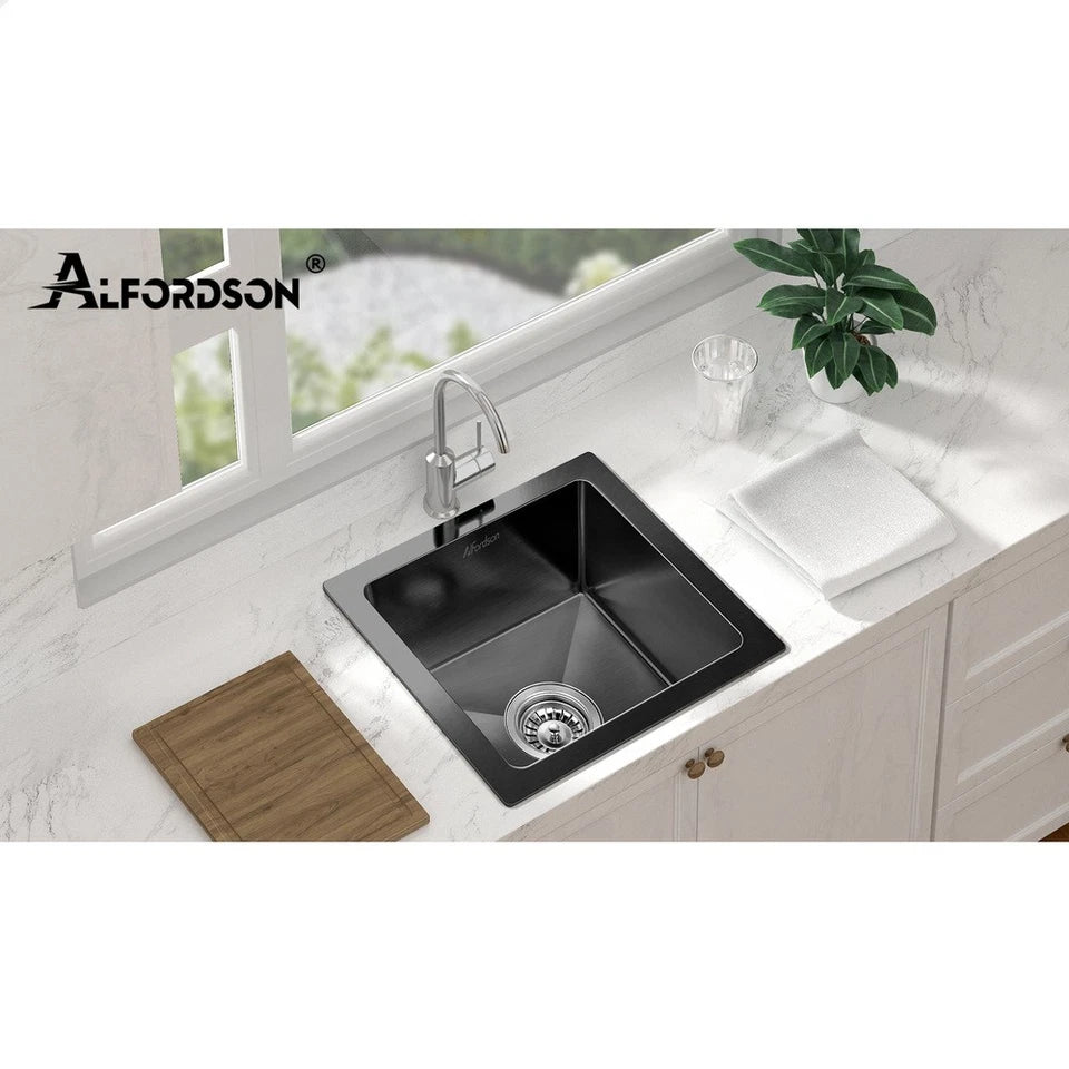 Kitchen Sink Stain- less Steel Drop in Flush Under Mount 340X310MM Black