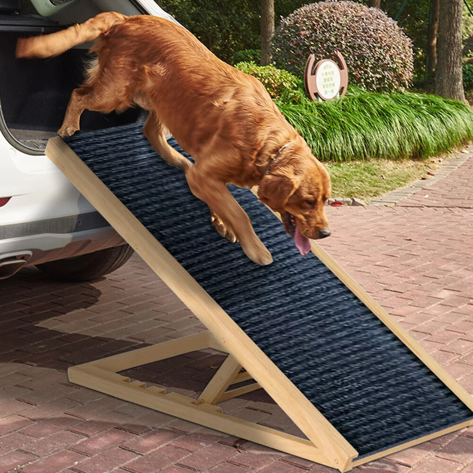 Foldable Pet Ramp Adjustable Height Dogs Stairs for Bed Sofa Car