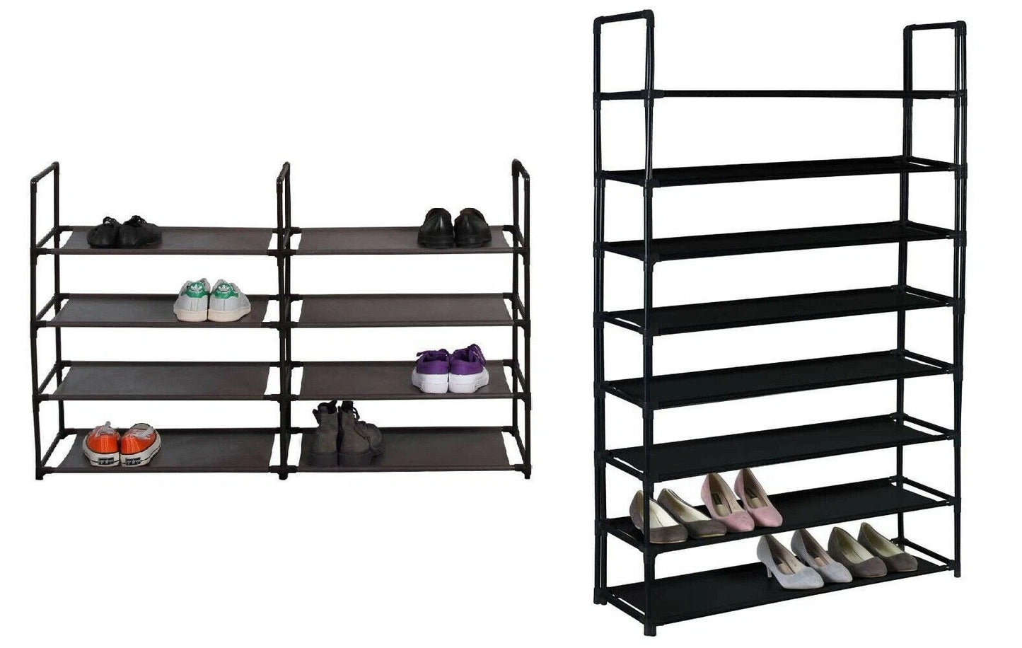 8 Tier or Double 4 Tier Shoe Rack Storage Organizer