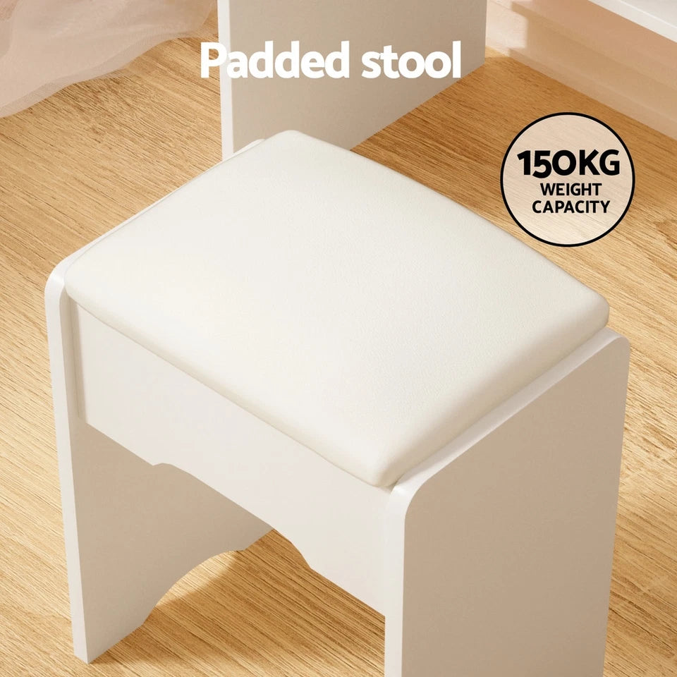 Dressing Table LED Makeup Mirror Stool Set