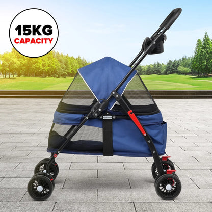 Foldable Pet Stroller Dog Cat Carrier