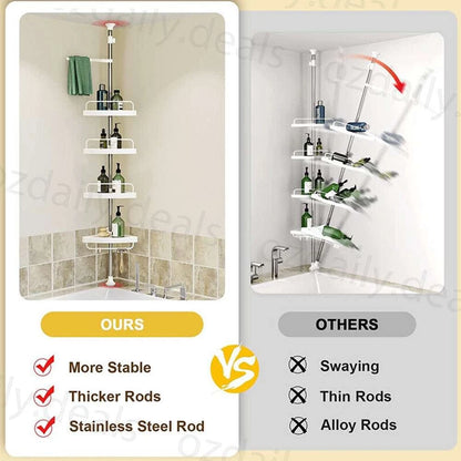 4 Tier Telescopic Shower Corner Shelf Caddy