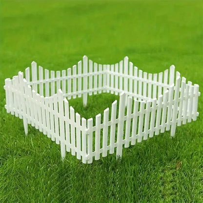 12pcs White Plastic Garden Fence