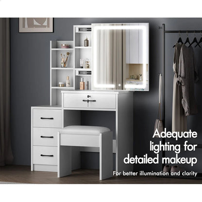 Dressing Table Stool Set Makeup Mirror Vanity