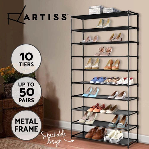10 Tier Metal Shoe Shelf Holder