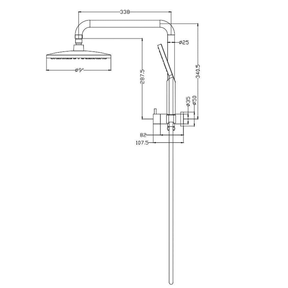 9" Shower Head Set 2 in 1