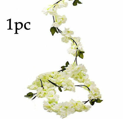 2.1M Artificial Silk Sakura Flowers Fake Vine Ivy