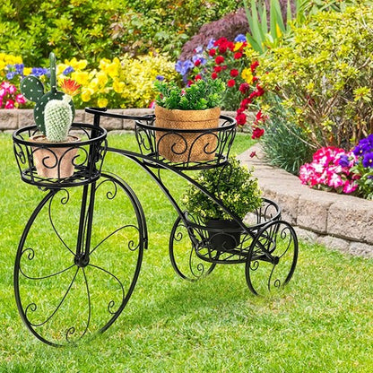 Tricycle Plant Stand Flower Pot Cart Holder