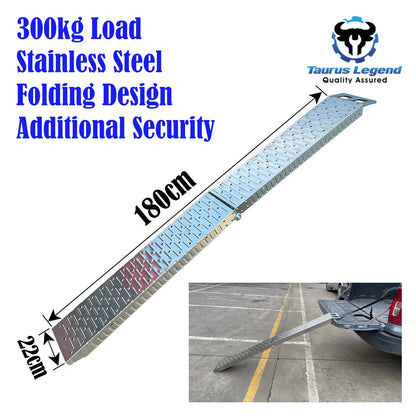 Loading Ramp with Safety Strap for Ute Truck Van 300kg Load Capacity