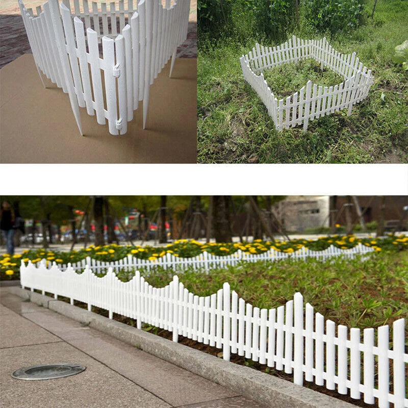 12pcs White Plastic Garden Fence