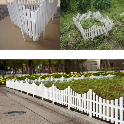 12pcs White Plastic Garden Fence