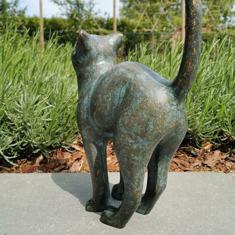 Beautiful Cat Statue With Rounded Back