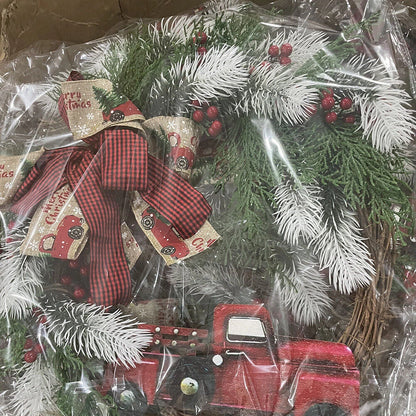 Red Truck Christmas Wreath Garland Door Ornaments
