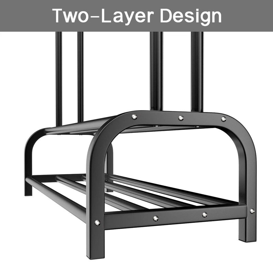 Double Clothes Rail Rack with Shoe Storage Shelf AU