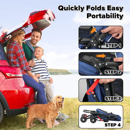 Foldable Pet Stroller Dog Cat Carrier