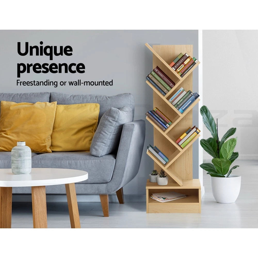 7-Shelf Tree Book Storage Rack Bookcase
