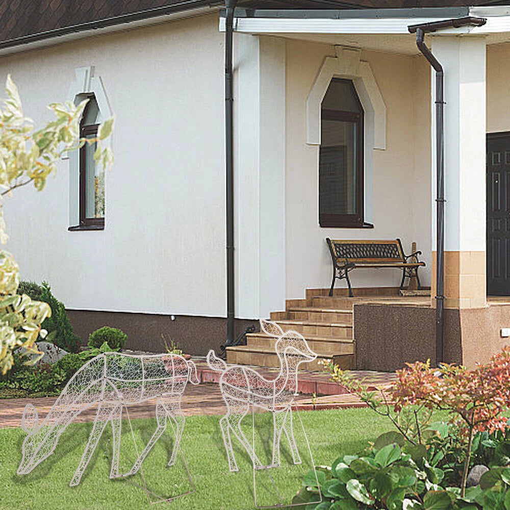 3PCS Christmas Iron Reindeer Elk Led Light Decoration