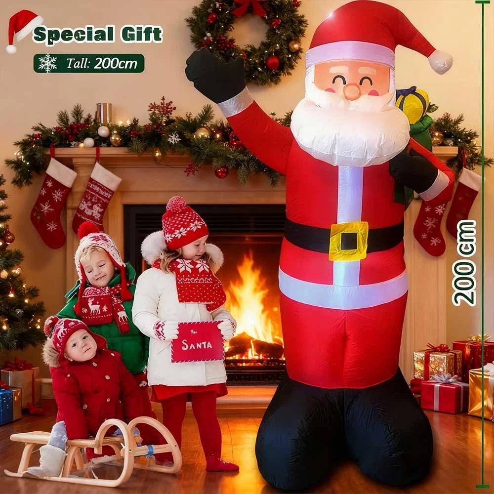 6.6ft Inflatable Santa Claus LED Lighting Indoor Outdoor Christmas inflatables