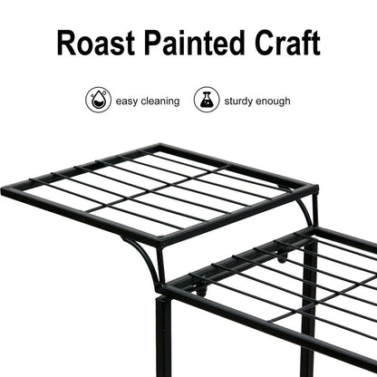 Extra Large Metal Flower Cart Pot Rack Plant Display Stand