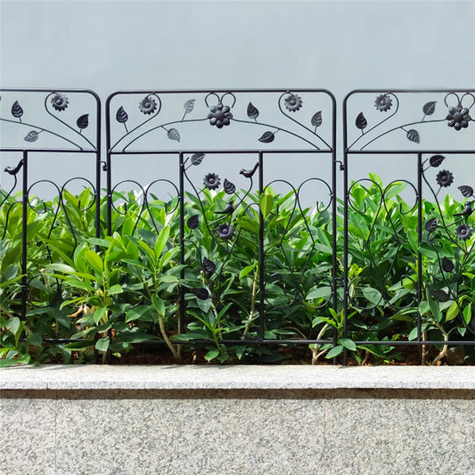 5Pcs Metal Garden Fence Panels