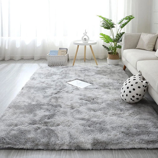 200x300cm Large Fluffy Area Rug Dark / Light Grey