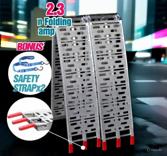 2.3M Pair of 460KG Aluminium Folding Loading Ramps