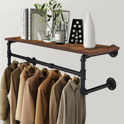 2-Pipe Super Sturdy Garment Rack with Top Shelf