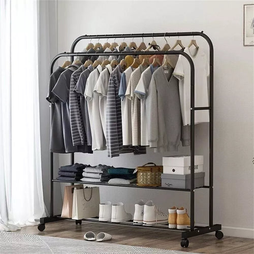 Heavy Thicken Metal Double Clothes Rail