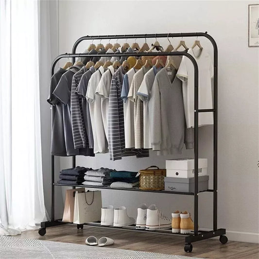 Heavy Thicken Metal Double Clothes Rail