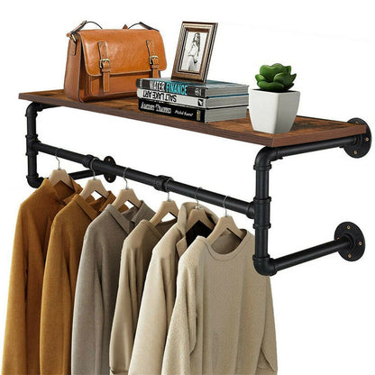 2-Pipe Super Sturdy Garment Rack with Top Shelf