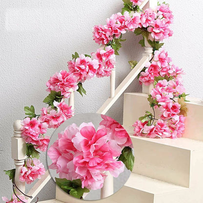 2.1M Artificial Silk Sakura Flowers Fake Vine Ivy