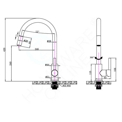 Brass Pull Out Kitchen Sink Mixer Tap Swivel Basin Faucet