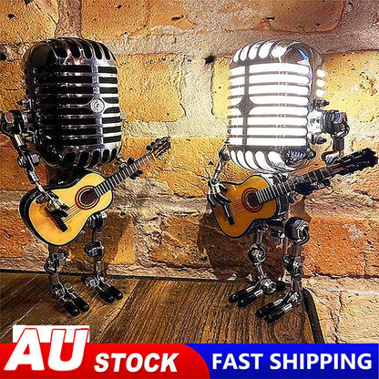 Vintage microphone robot desk lamp