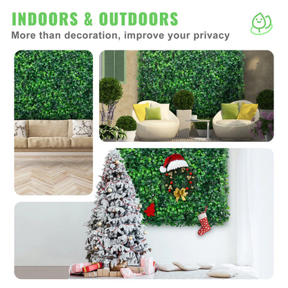 12x Artificial Plant Walls Panels 50*50cm Boxwood Hedge Grass Mat Fence
