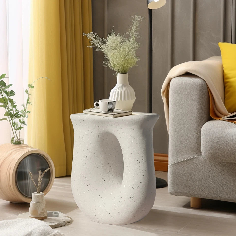 Stylish U-Shaped Geometric Side Table