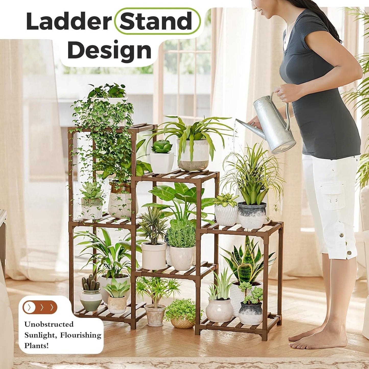 Plant Stand Indoor Plant Shelf Outdoor Wood Plant Rack