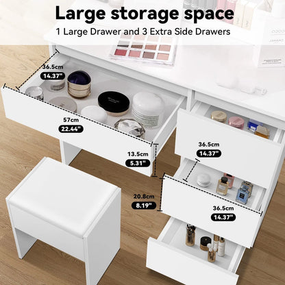 LED Dressing Table Makeup Vanity Set with Mirror