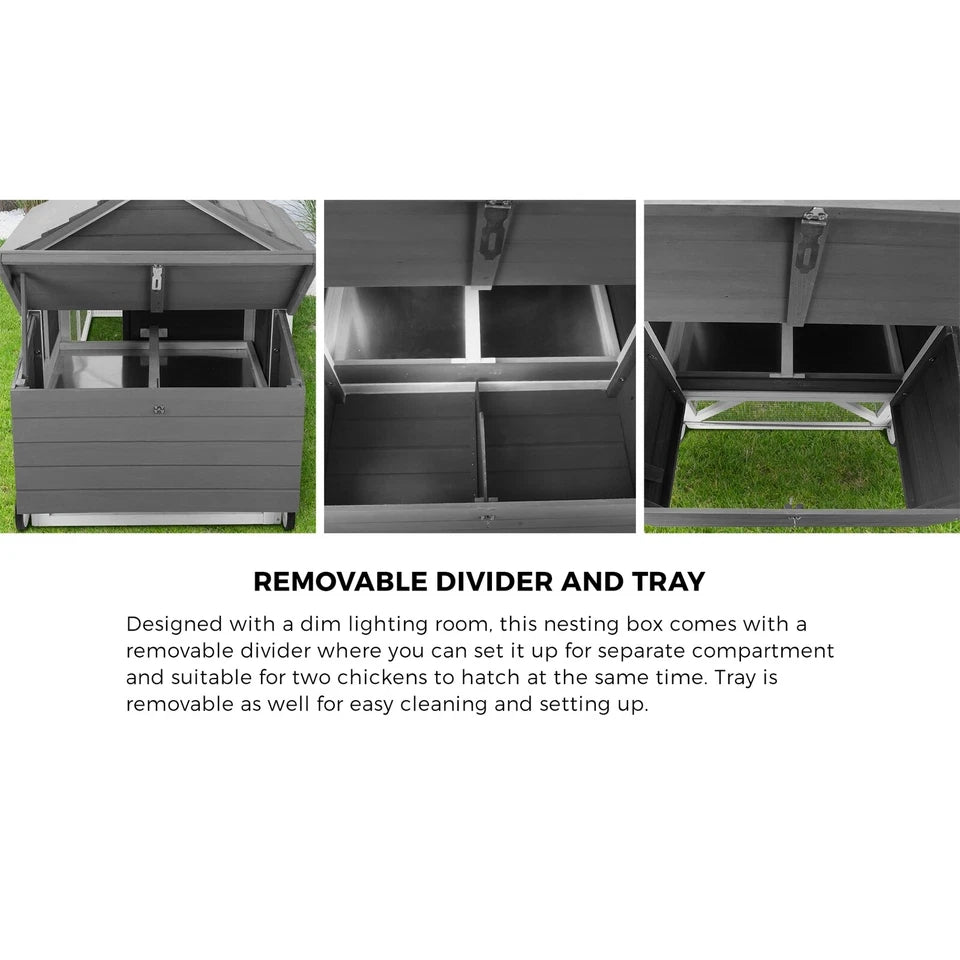 Extra Large Wooden House Run Hatch Box w/Wheels