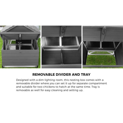 Extra Large Wooden House Run Hatch Box w/Wheels