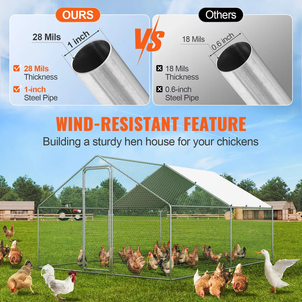 Large Metal Chicken Coop 3x4x2m