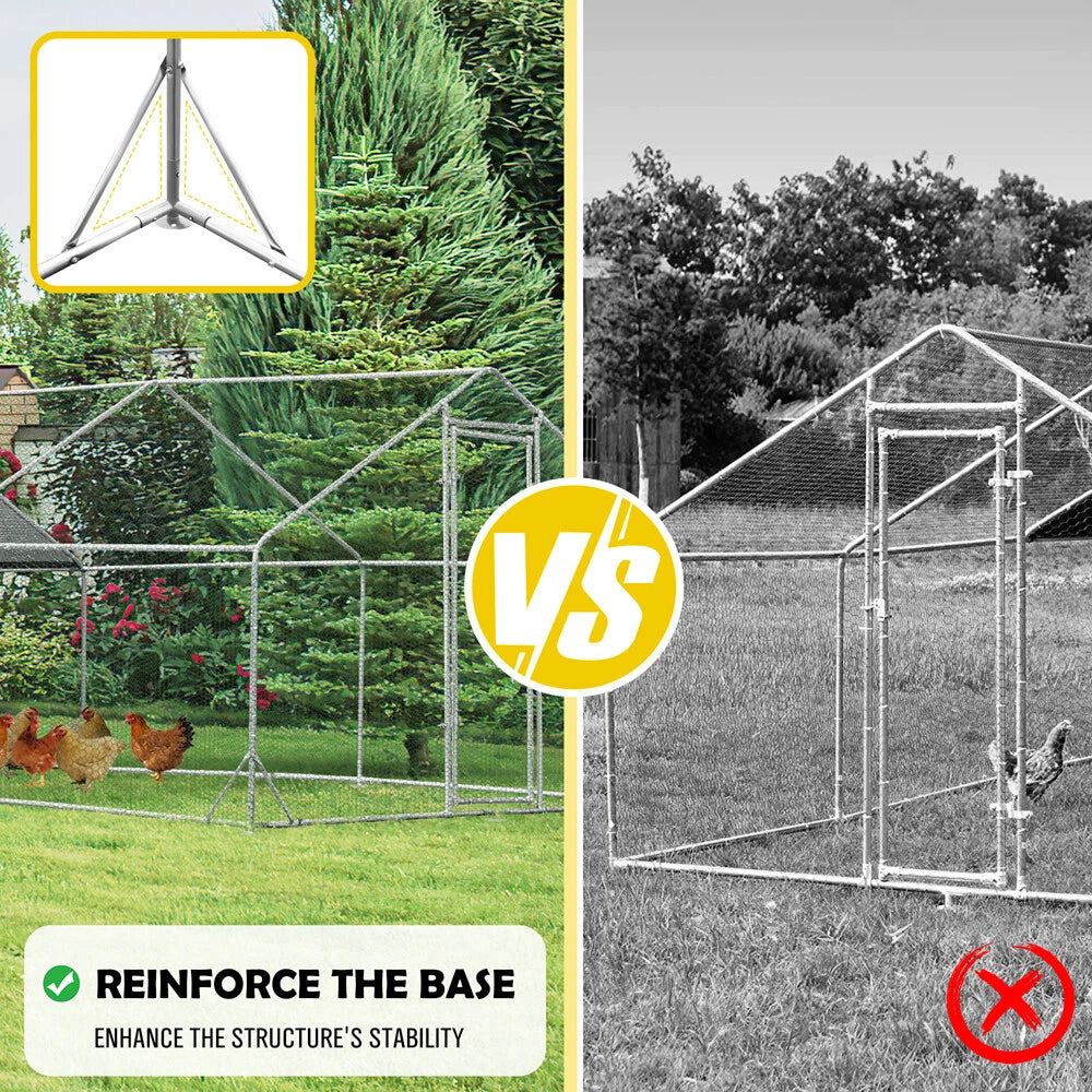 3x6x1.95m Metal Walk-in Chicken Coop