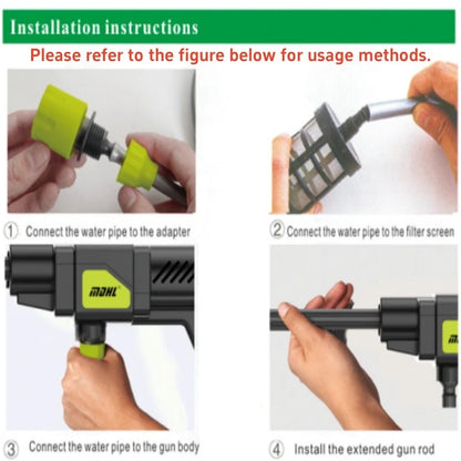 Cordless Electric High Pressure Wash Water Spray Gun Car Cleaner with 2*Battery