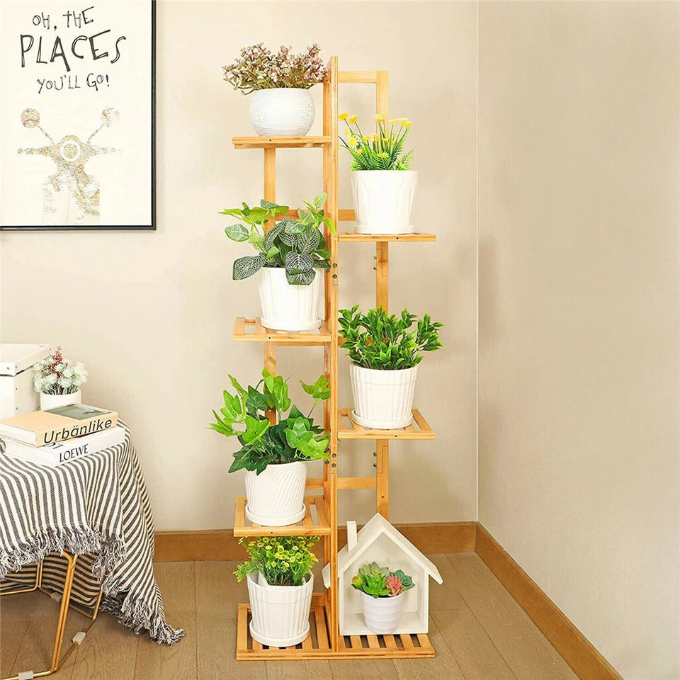 Bamboo Corner Tall Plant Stand