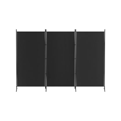 3 Panel Black Room Divider Screen 260 x 180cm Fabric