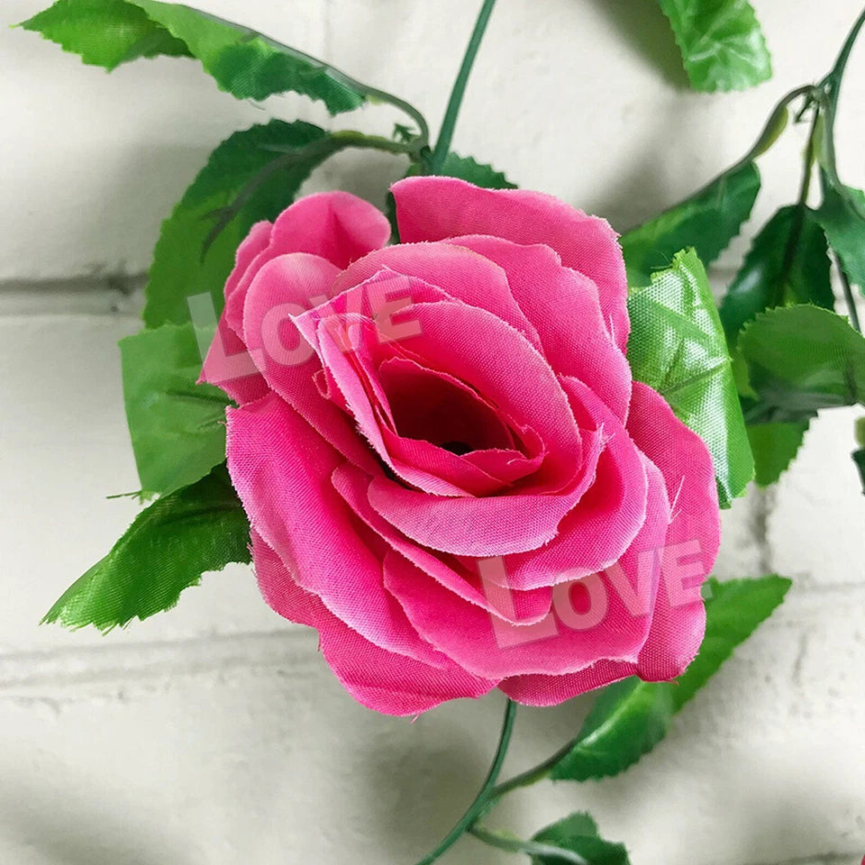 2.4m Artificial Silk Rose Flowers Fake Vine