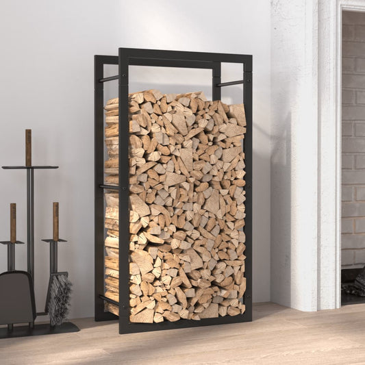 Firewood Rack Indoor Outdoor Log Holder Stand Lumber Storage Matt Steel 50*28*94cm