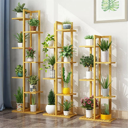 Bamboo Corner Tall Plant Stand